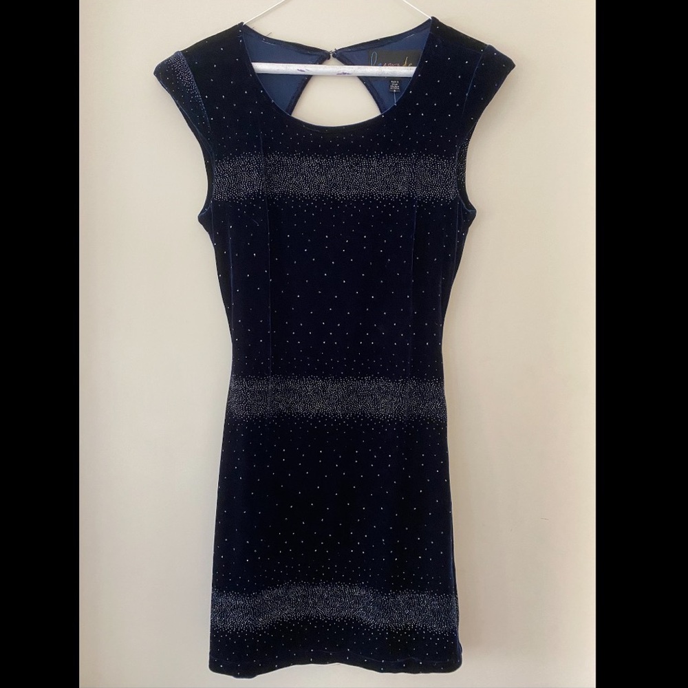 Urban Outfitters Navy Blue Velvet Party Dress